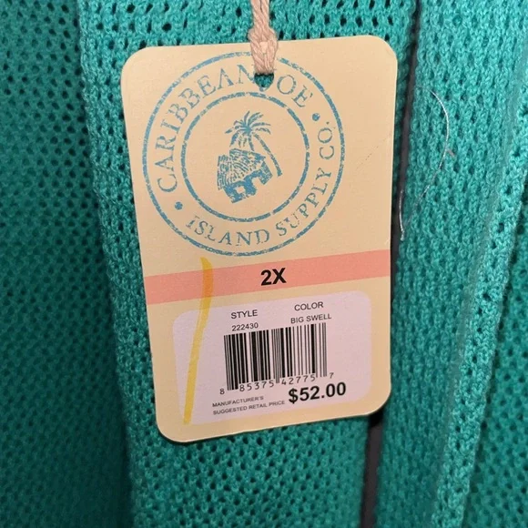 CARIBEAN JOE Beach net coverup hoodie - Picture 4 of 5